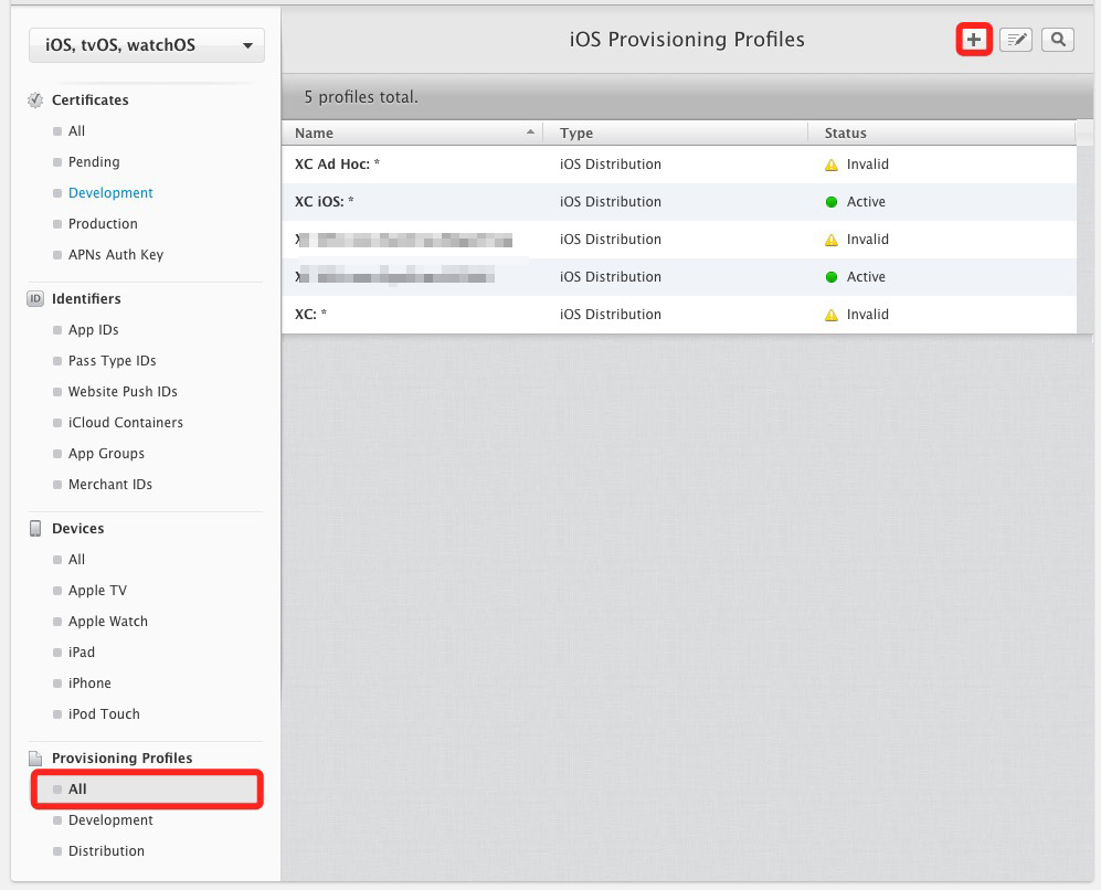 创建 Provisioning Profile